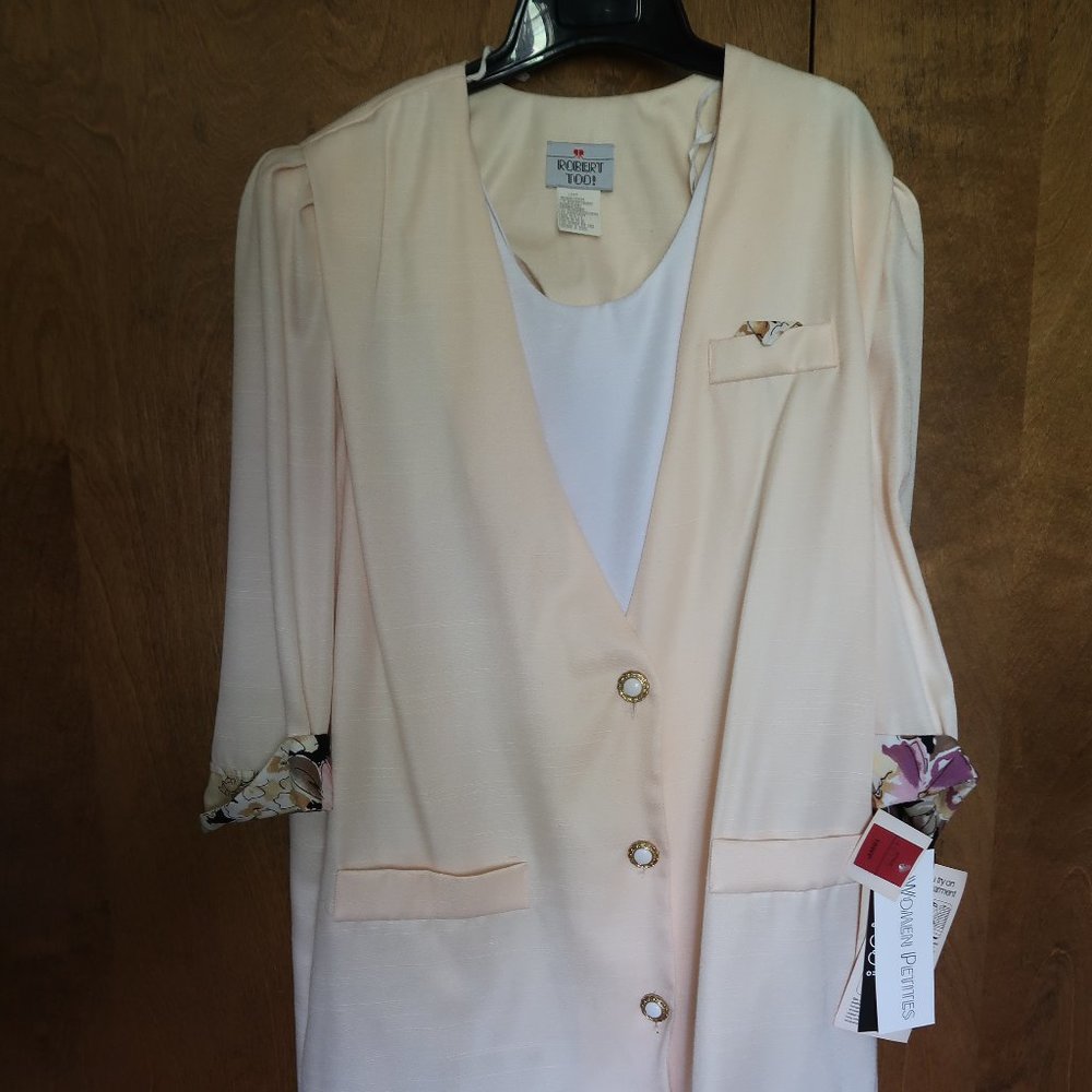 Vintage Women's Robert Too 2-Piece Jacket Dress with Tags Size 18WP